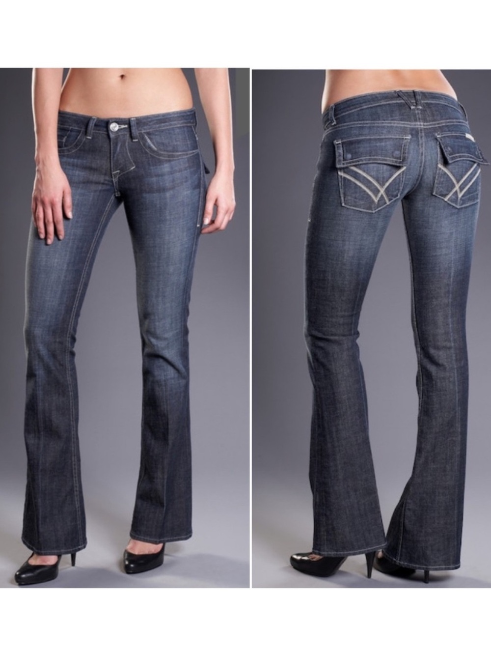 William Rast Belle Flare Dark Denim Jeans Pants Size 27